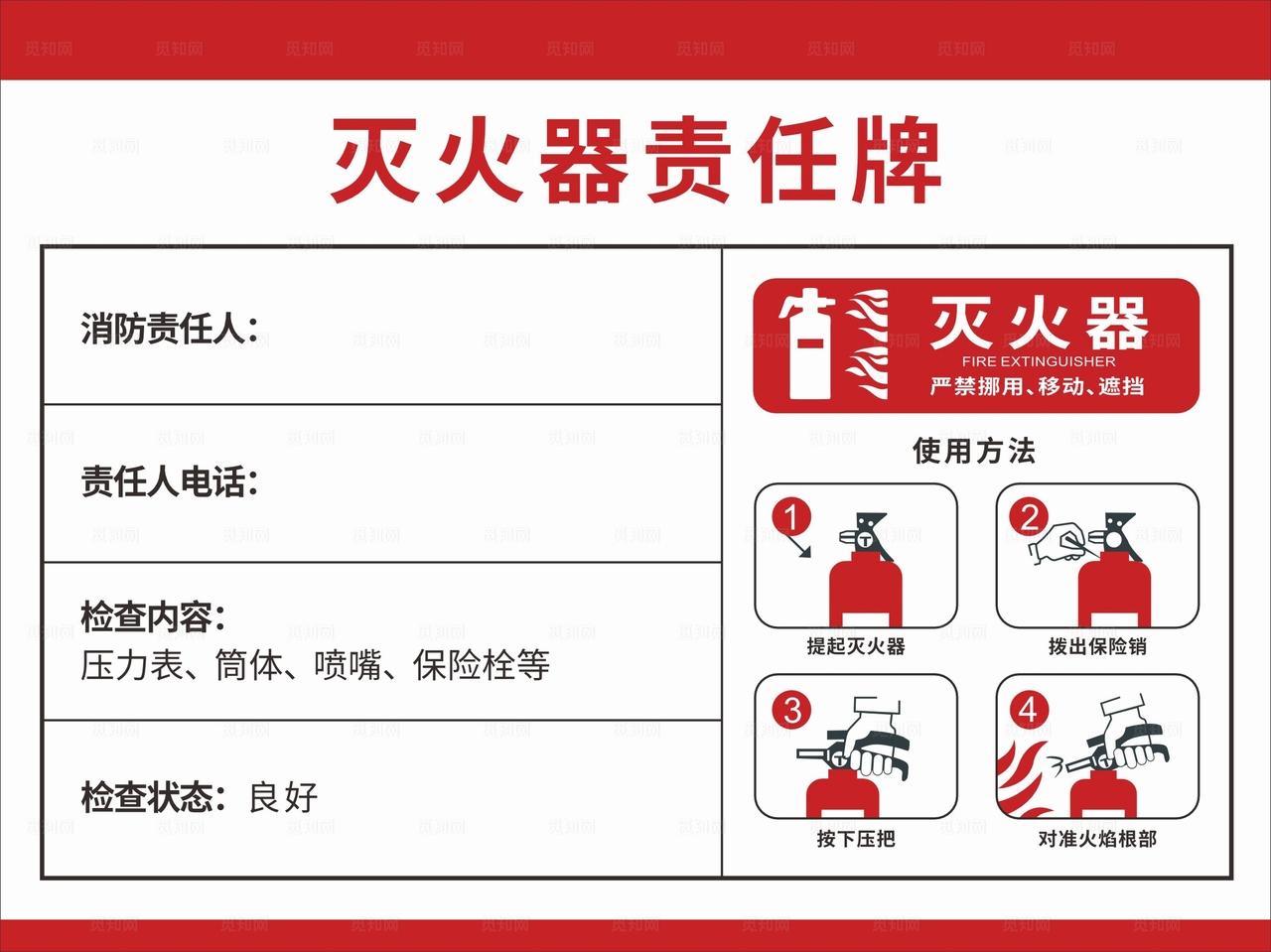 灭火器责任牌图片