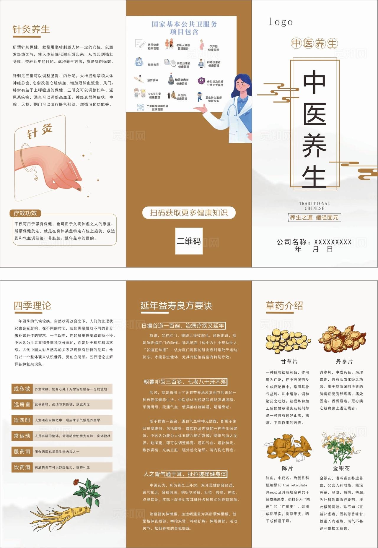 中医药三折页图片