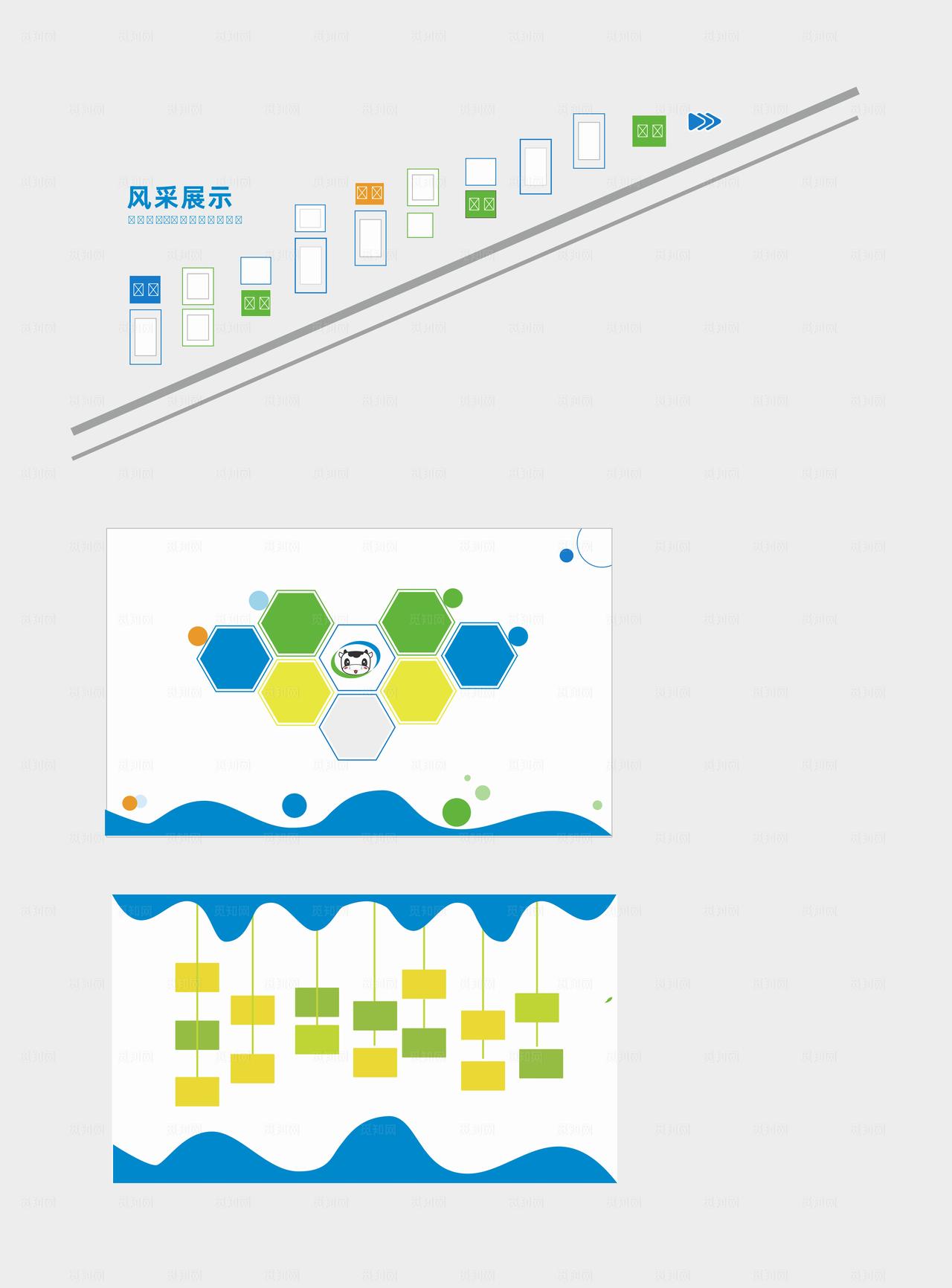 简约楼梯间照片文化墙排版 图片