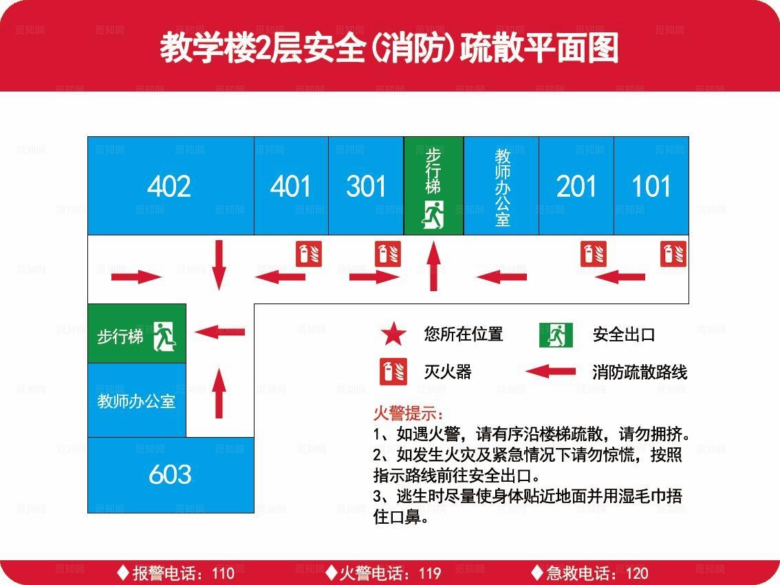消防疏散平面图图片