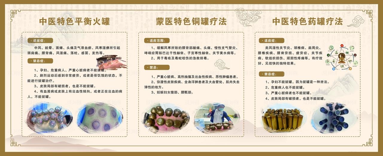 中医火罐养生宣传栏图片