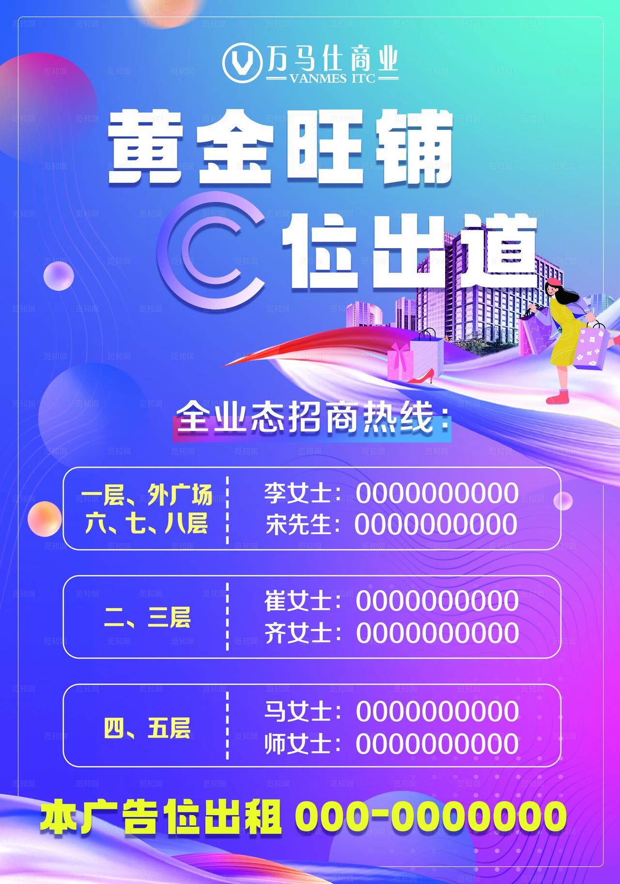 黄金旺铺 位出道招商海报图片