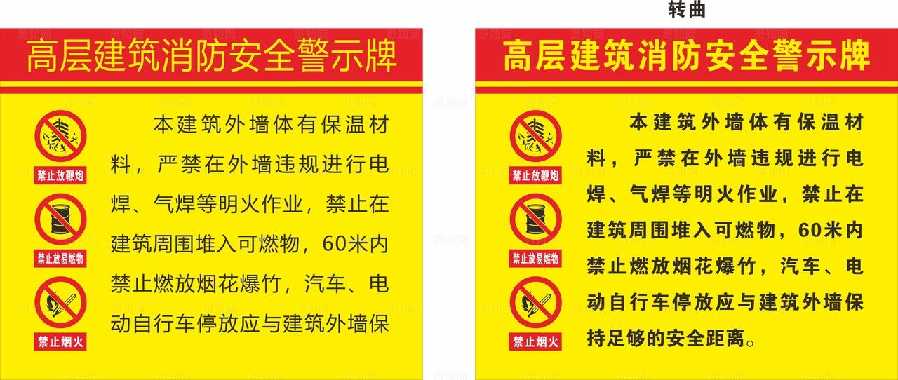 高层建筑消防安全警示牌图片