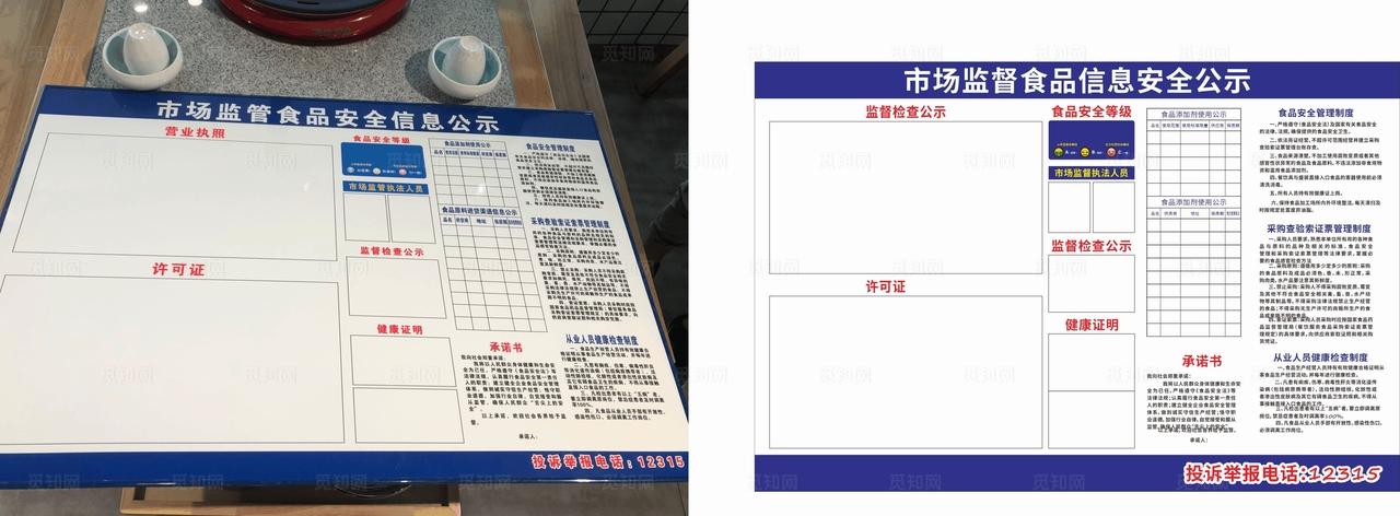 市场食品信息公示栏图片