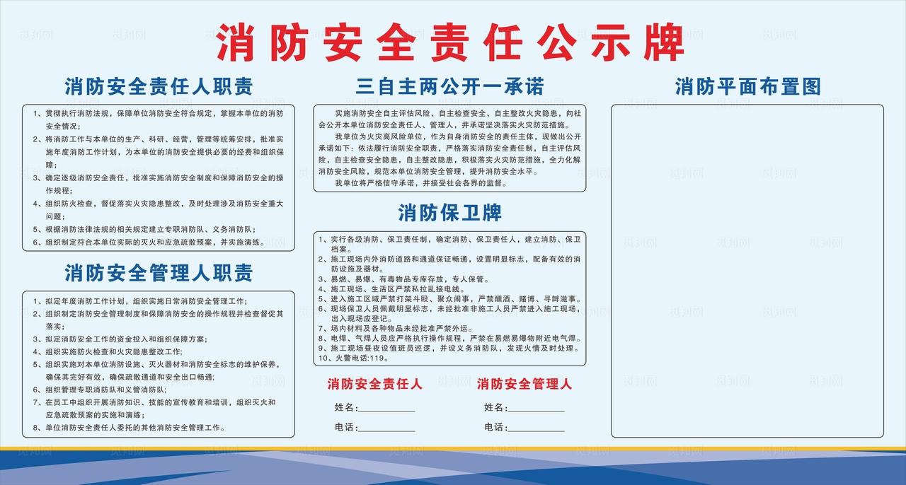 消防安全责任公示牌展示图片