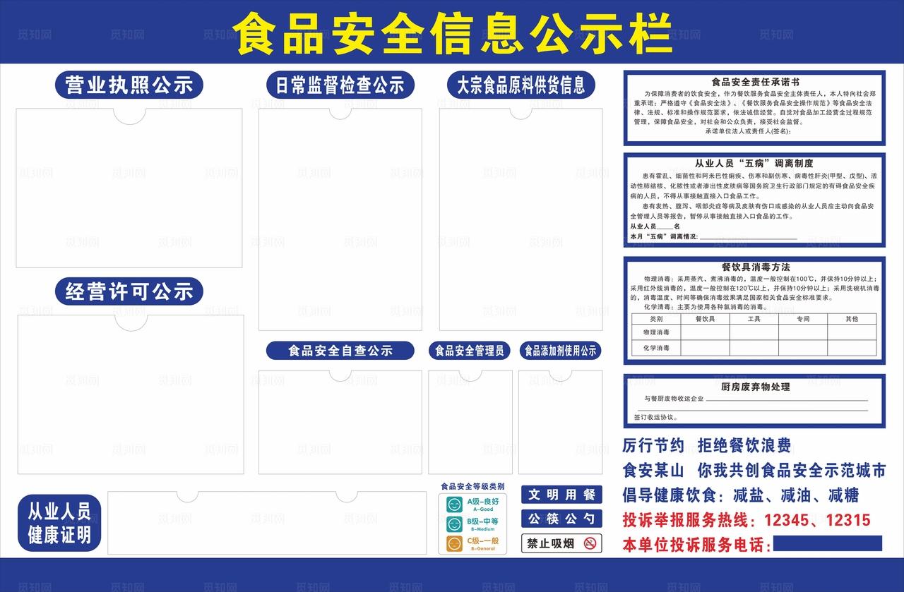 食品安全信息公示栏图片