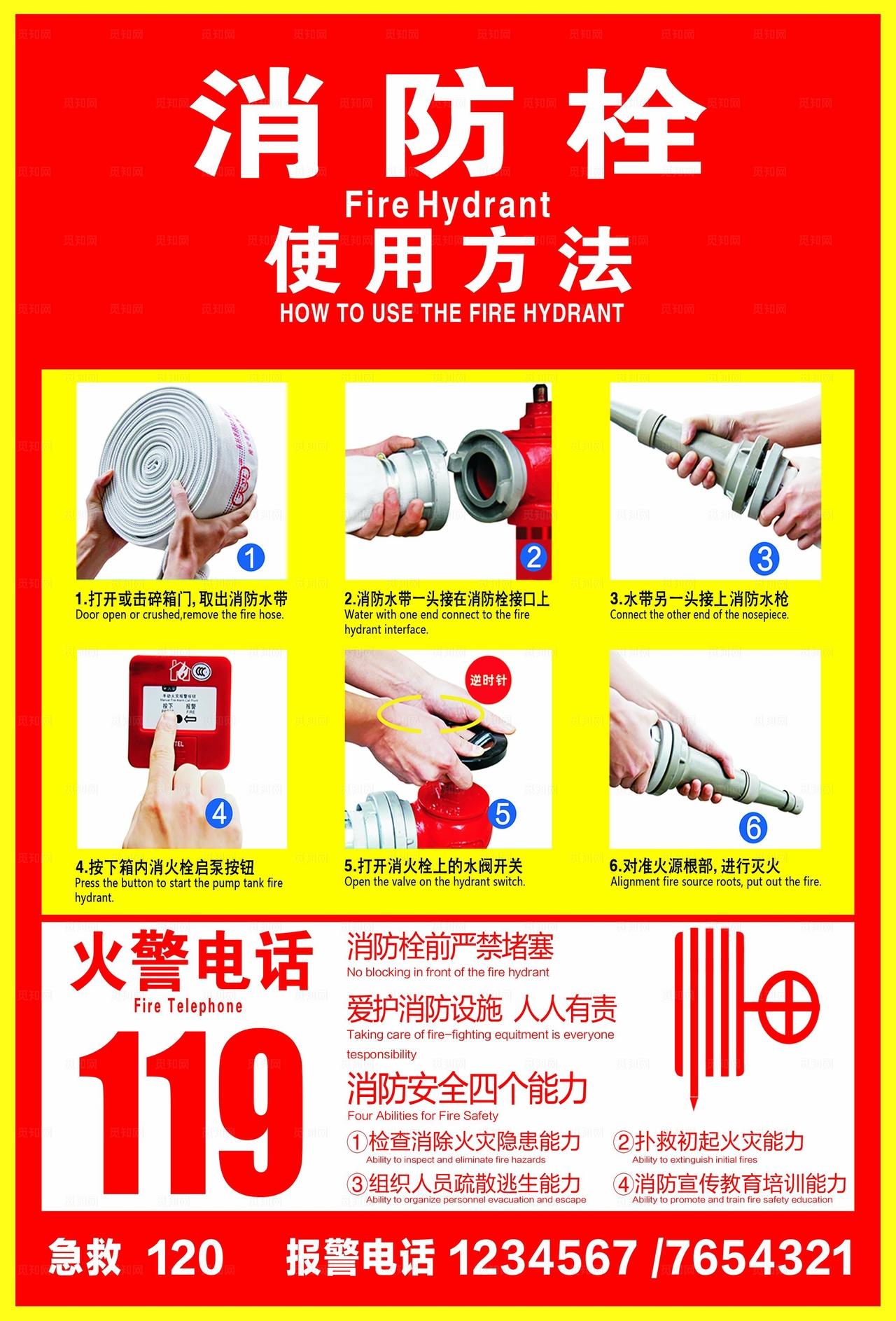 消防栓使用方法图片