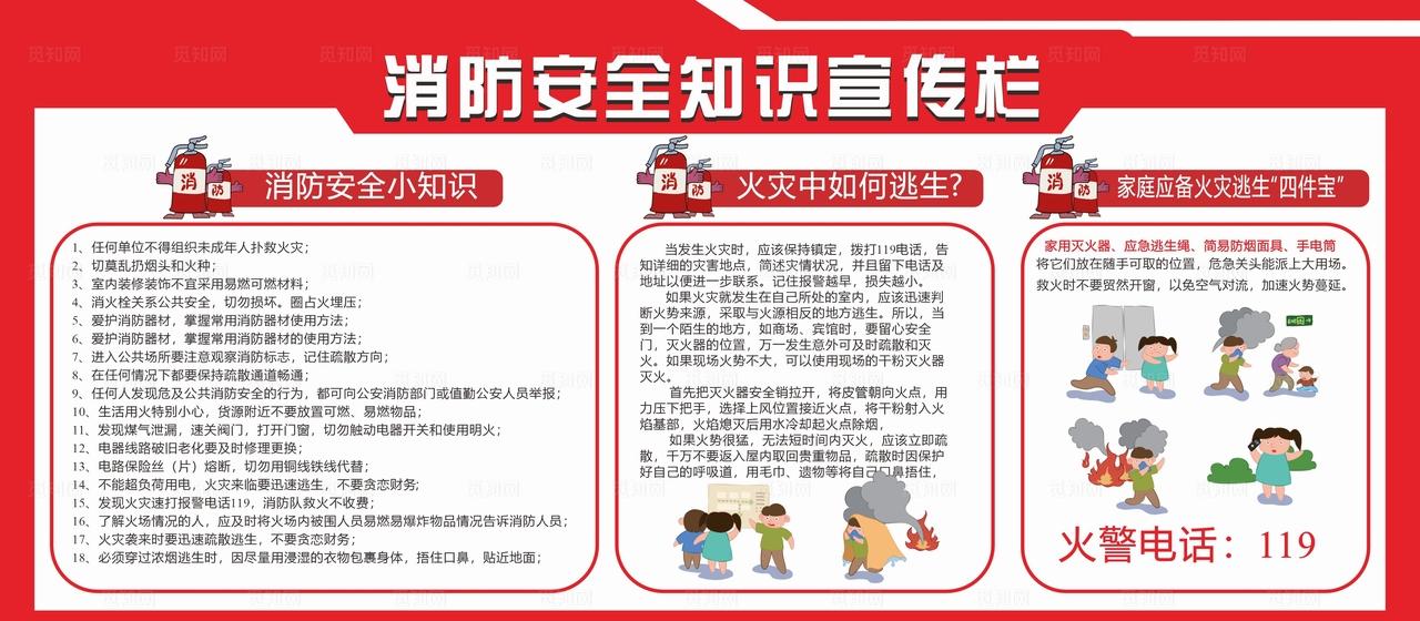 消防安全知识宣传展板图片