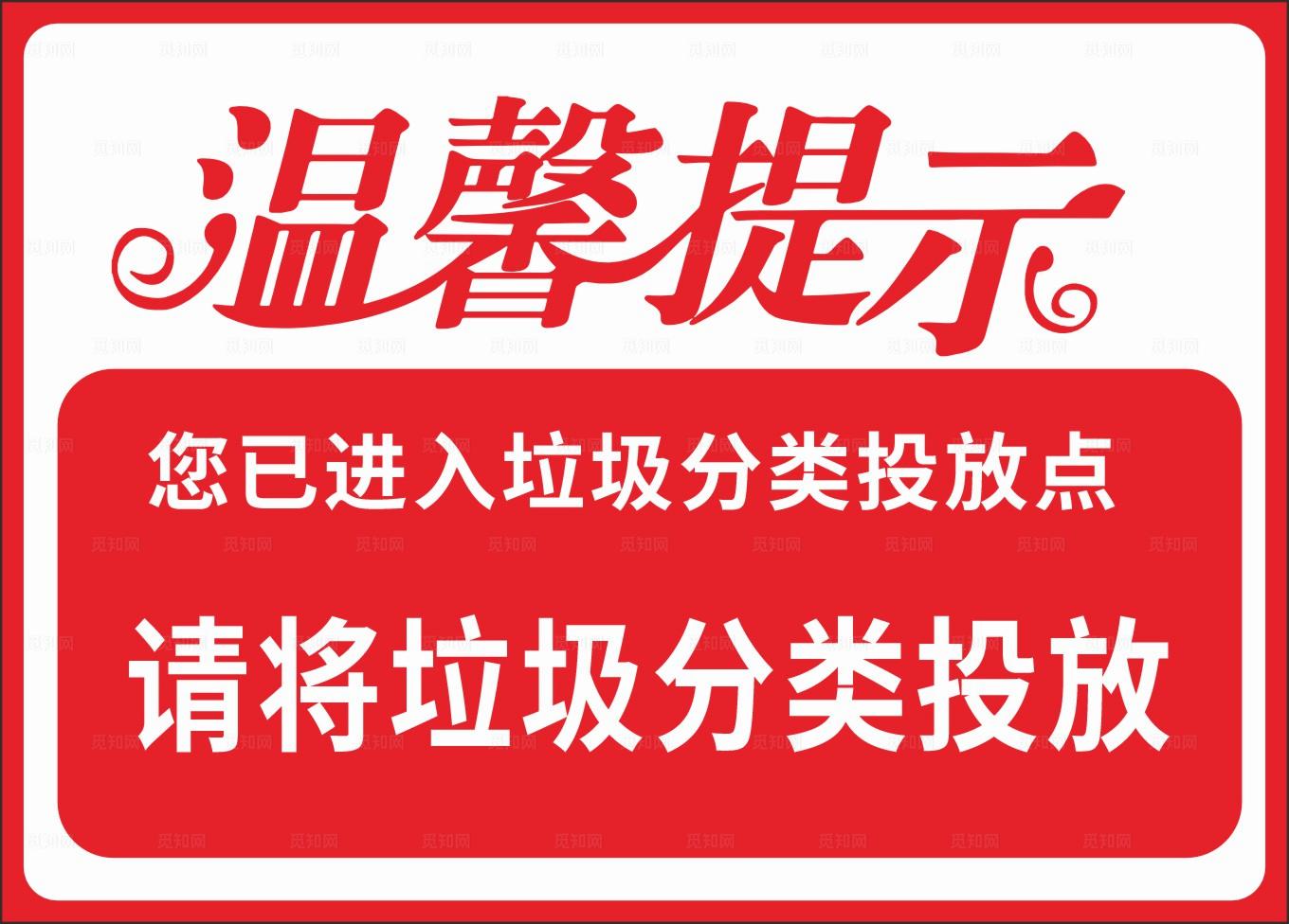 垃圾分类投放温馨提示牌图片