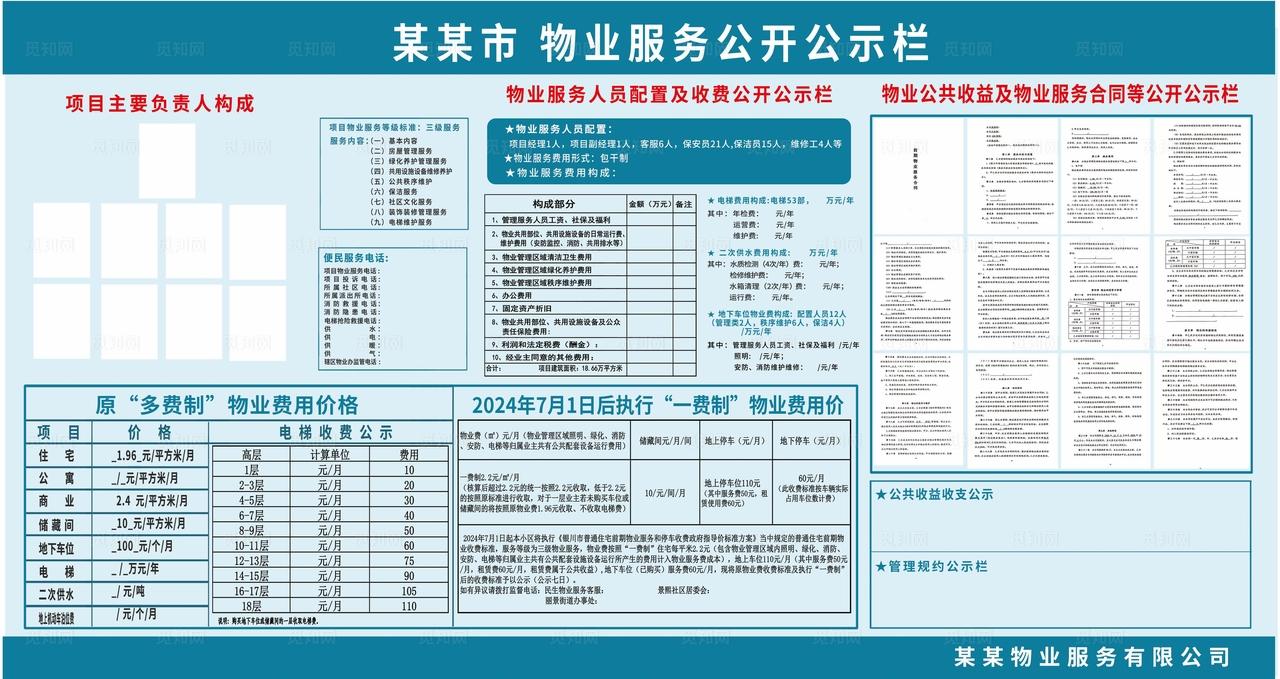 物业服务公示栏图片