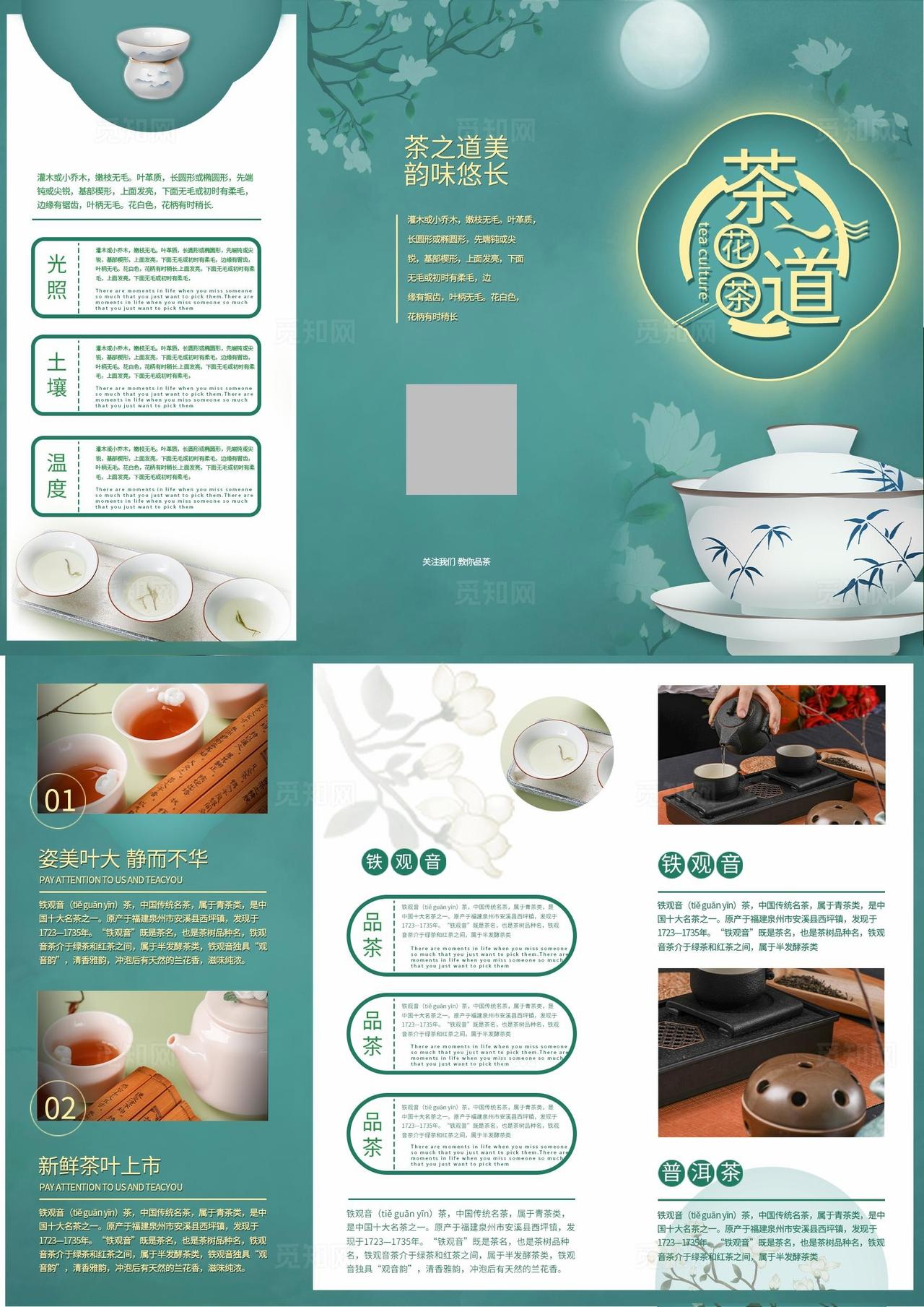 茶叶三折页图片