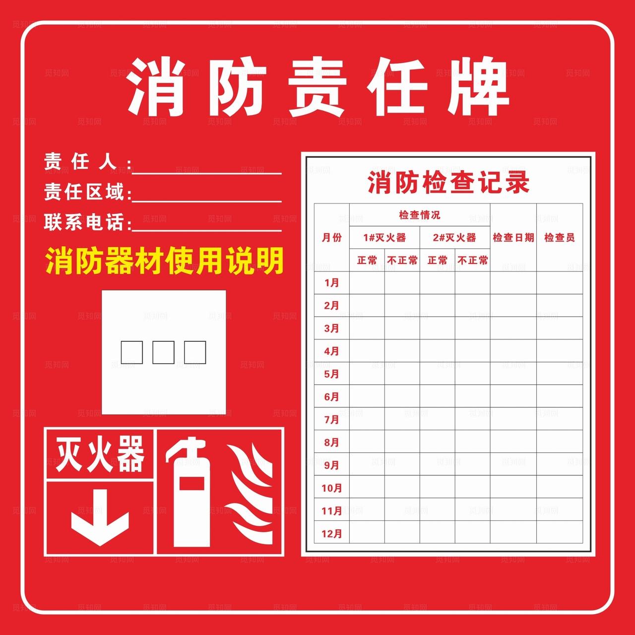 消防责任牌展示图片
