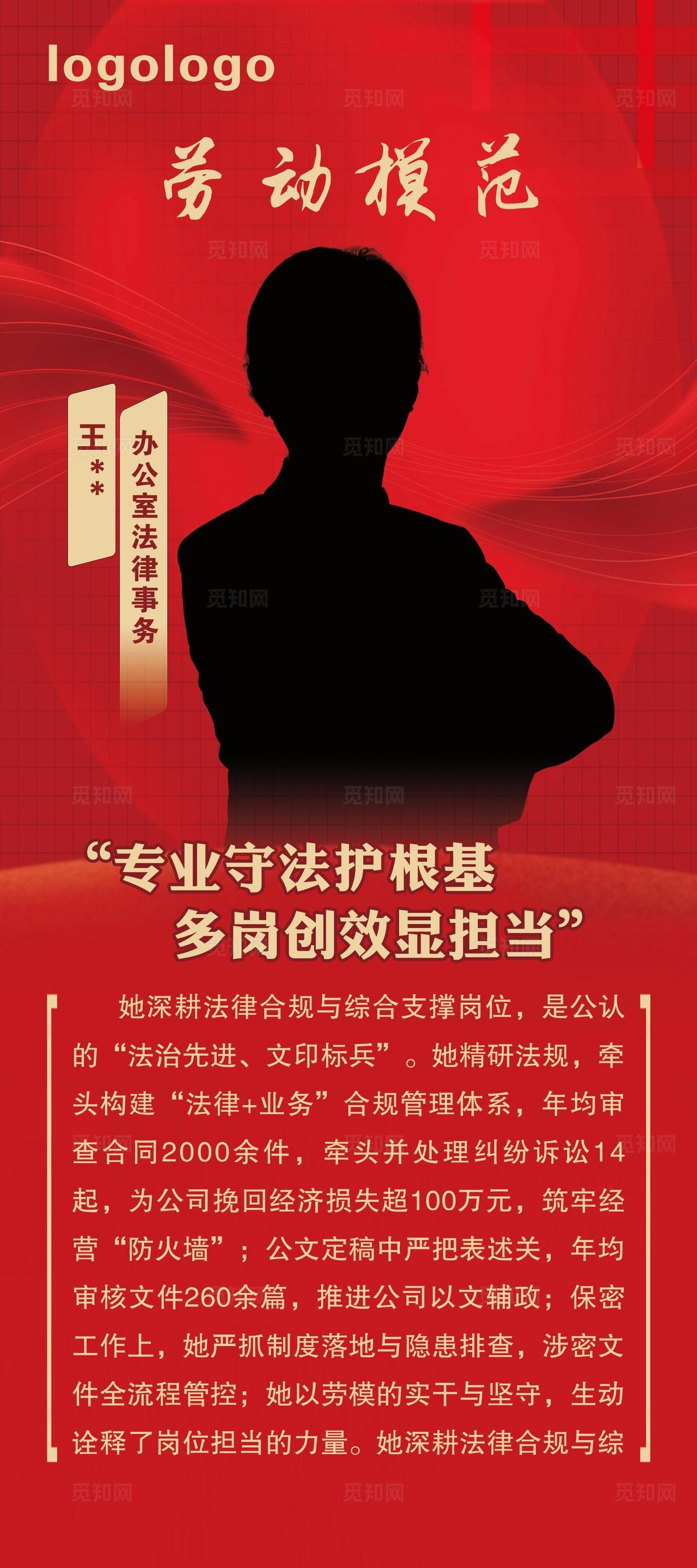 劳模先进人物展架图片