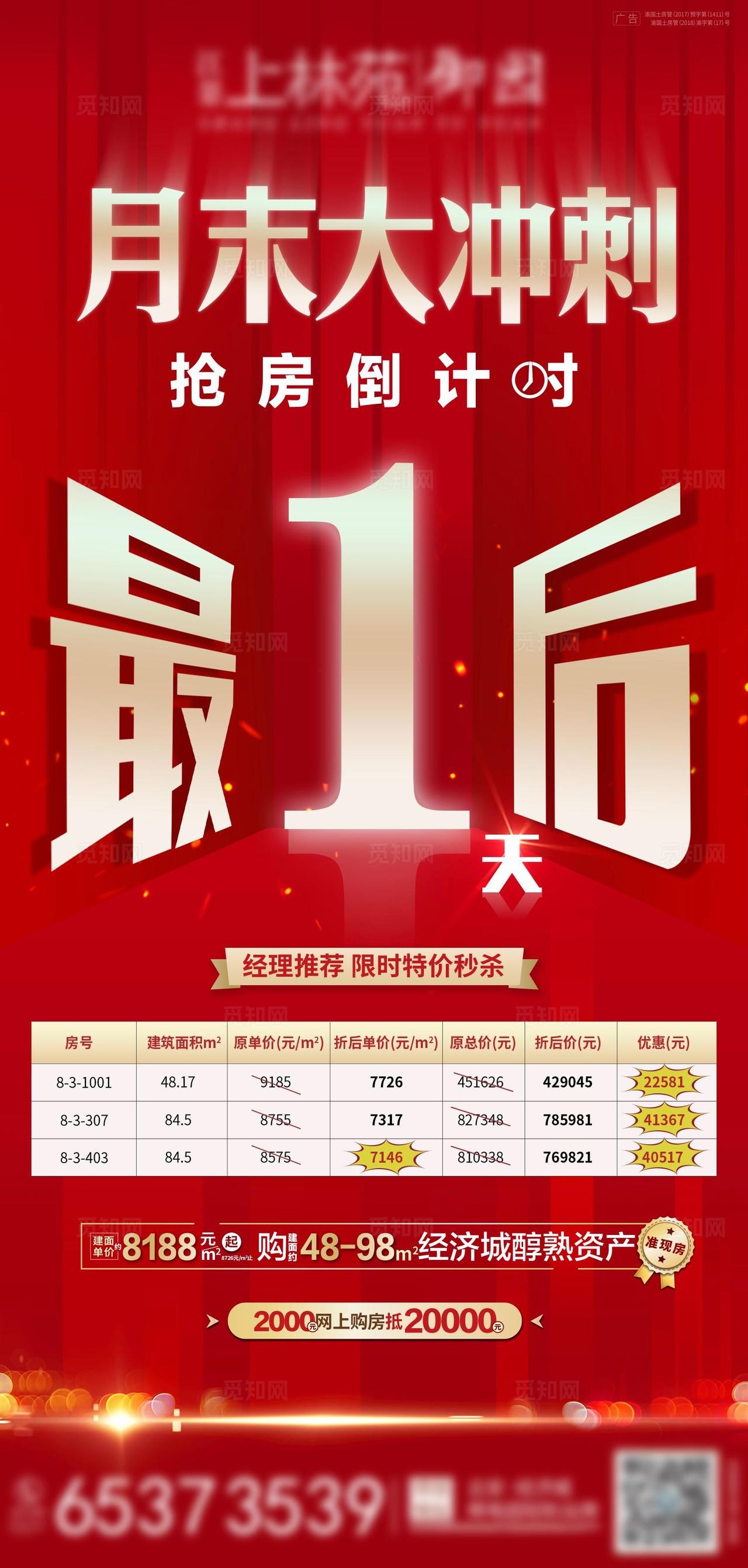 月末冲刺倒计时特价房大字报系列图片
