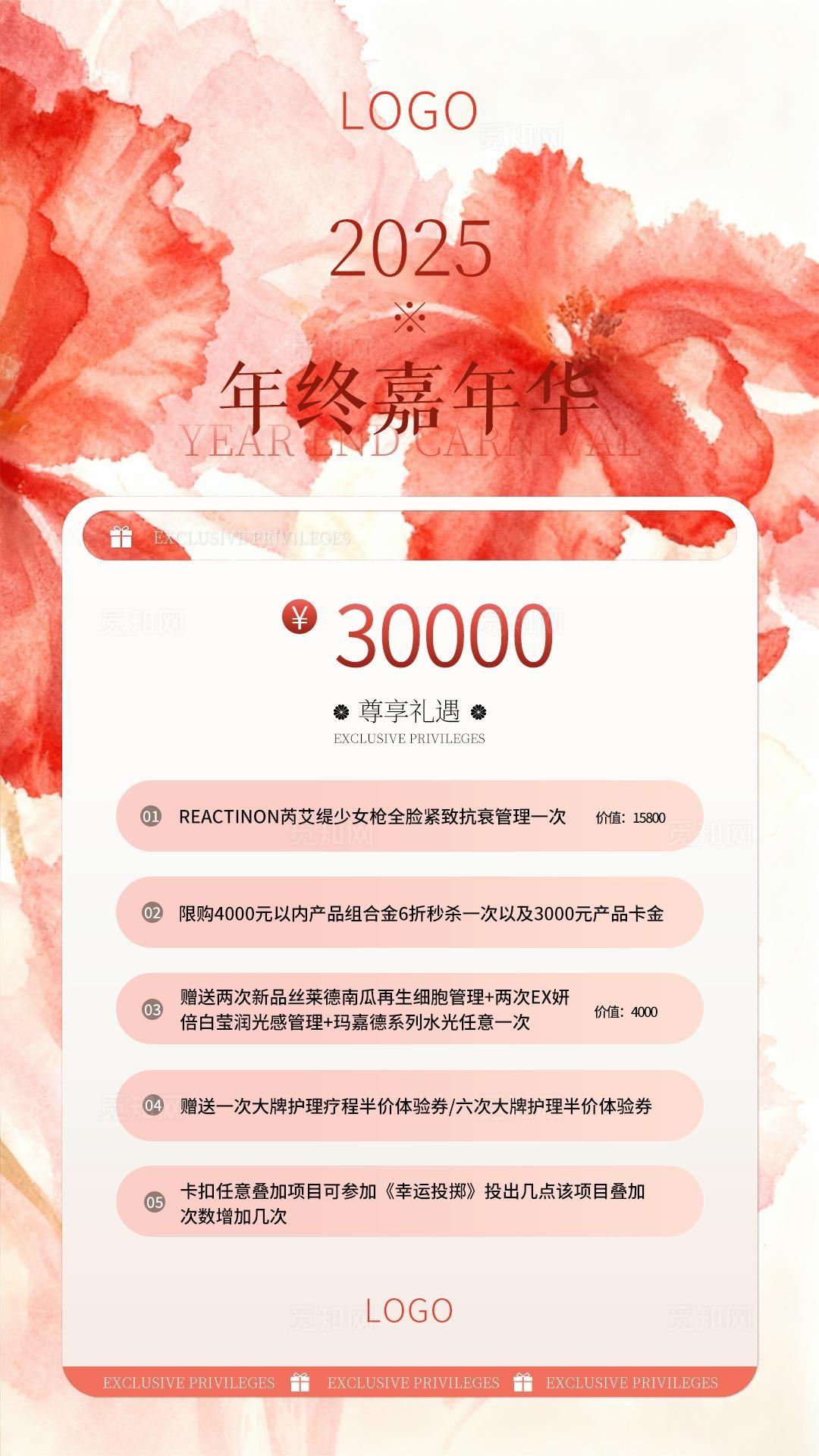 美容医美周年庆充值海报图片