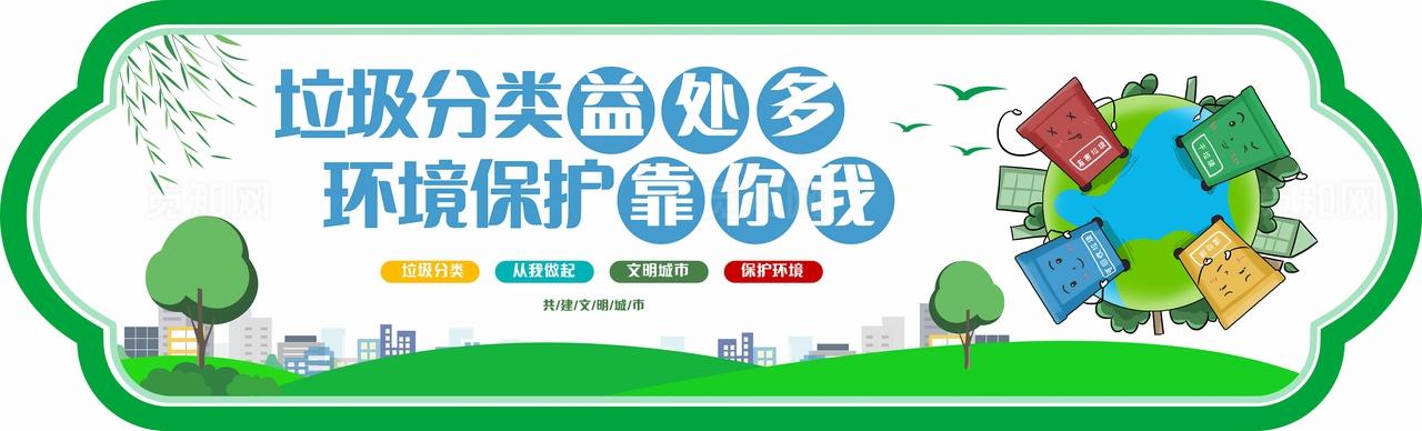 垃圾分类墙绘图片