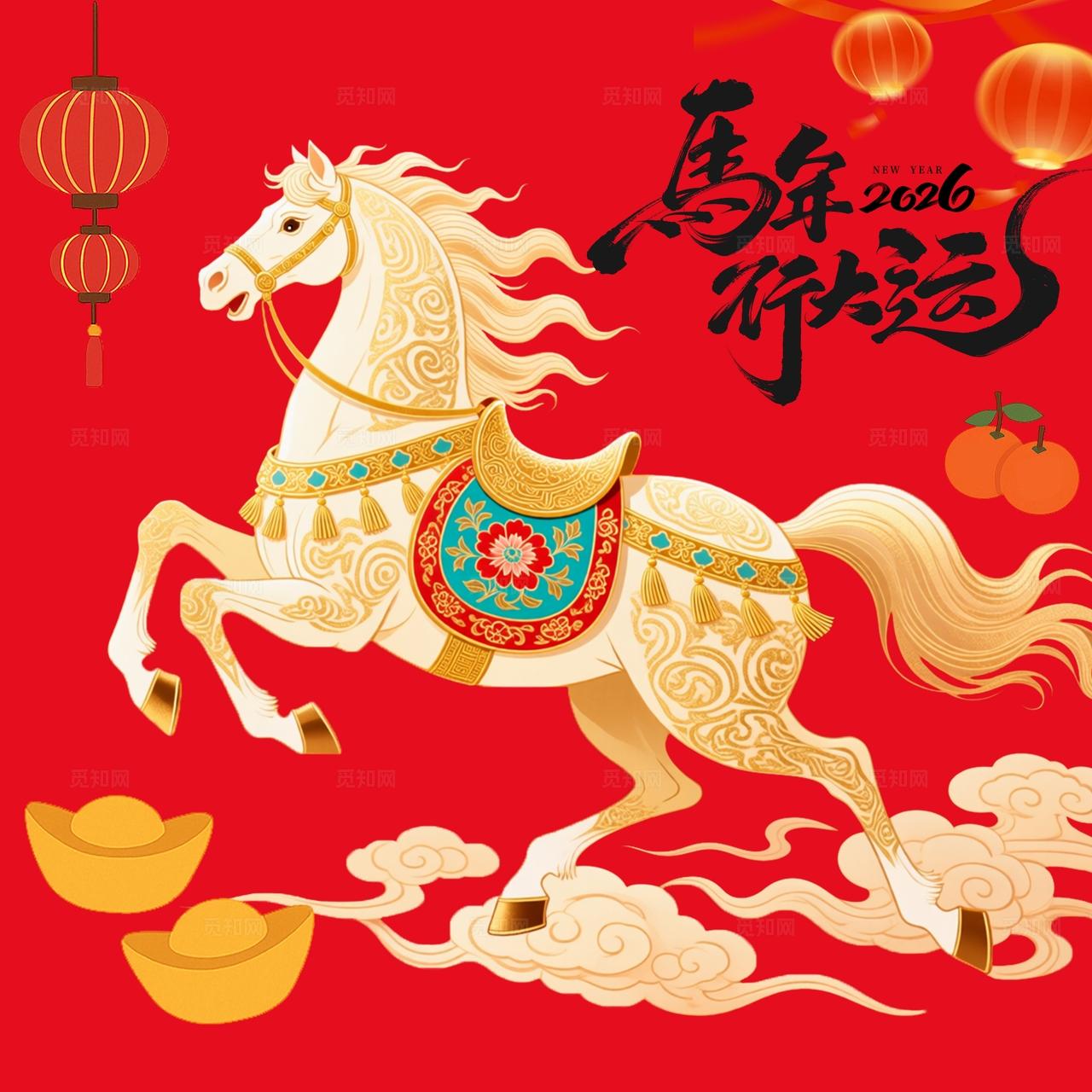 2026马年新年堆头地堆盒美陈布置
