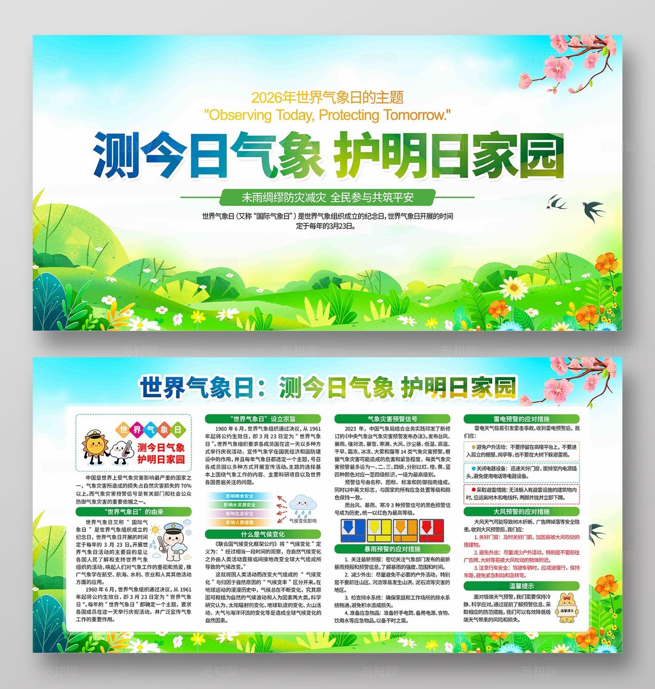 2026年世界气象日活动主题宣传展板设计