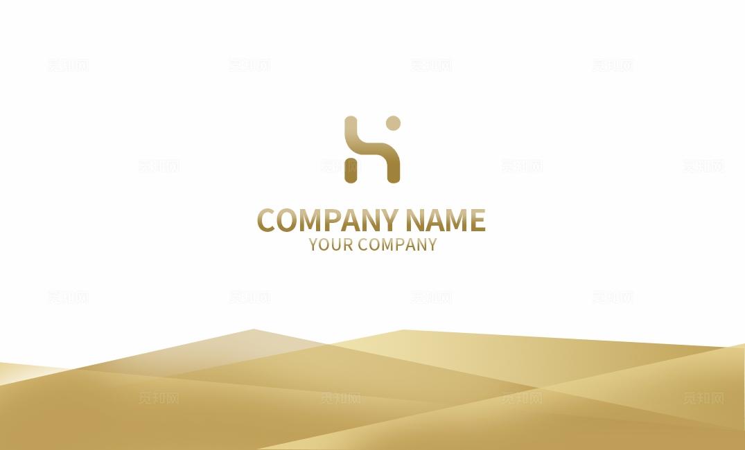 金色几何大气简约创意工厂公司企业工程建筑名片