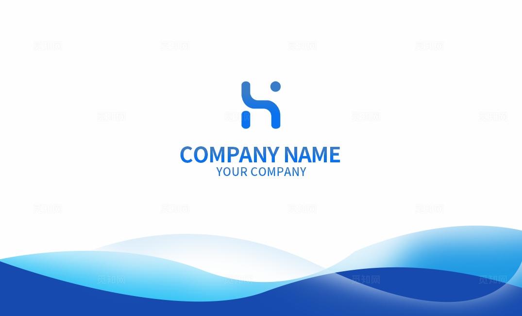 蓝色大气简约建筑科技电子信息网络商务企业公司名片