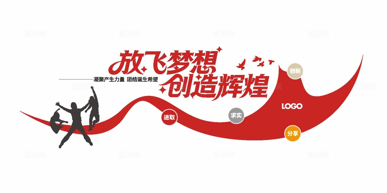 放飞梦想创造辉煌企业励志标语公司口号文化墙