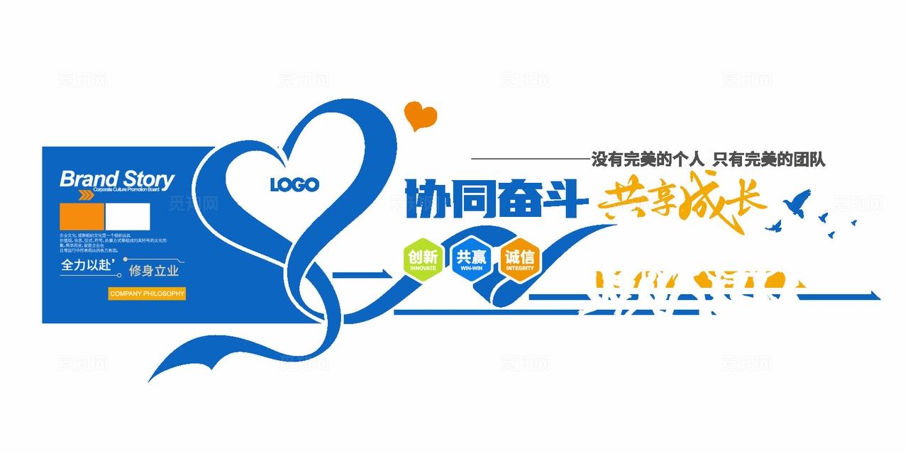 协同奋斗共享成长企业励志标语企业文化墙