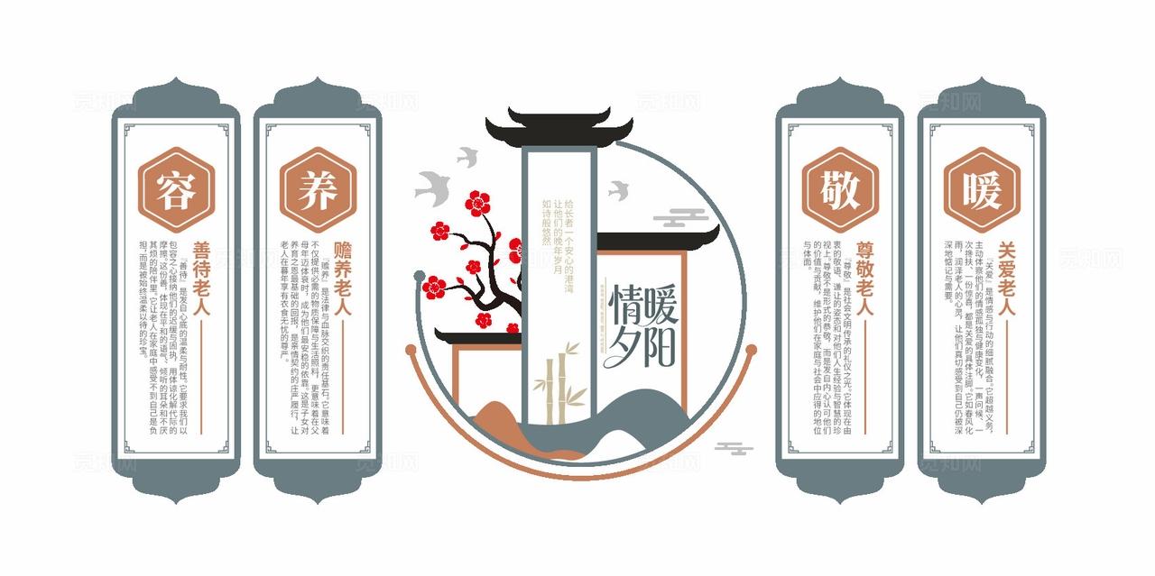 社区老年活动室孝道文化墙