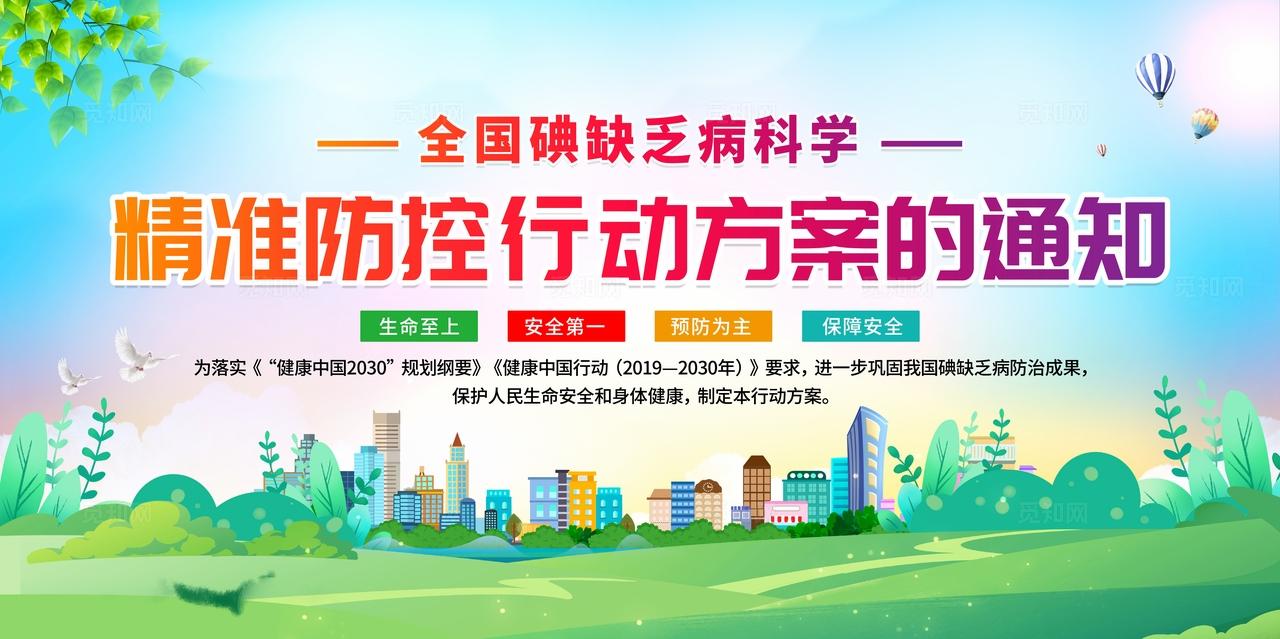 绿色全国碘缺乏病科学精准防控行动方案宣传栏党建