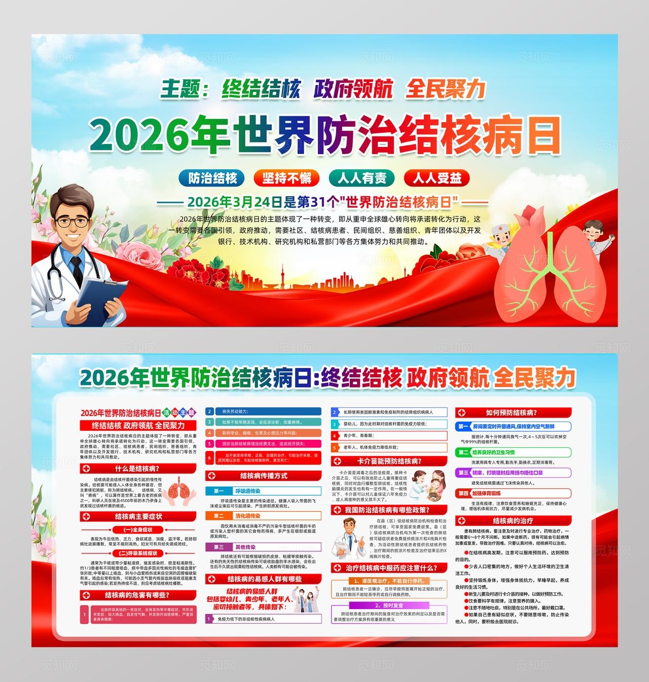 2026年世界防治结核病日活动主题展板设计