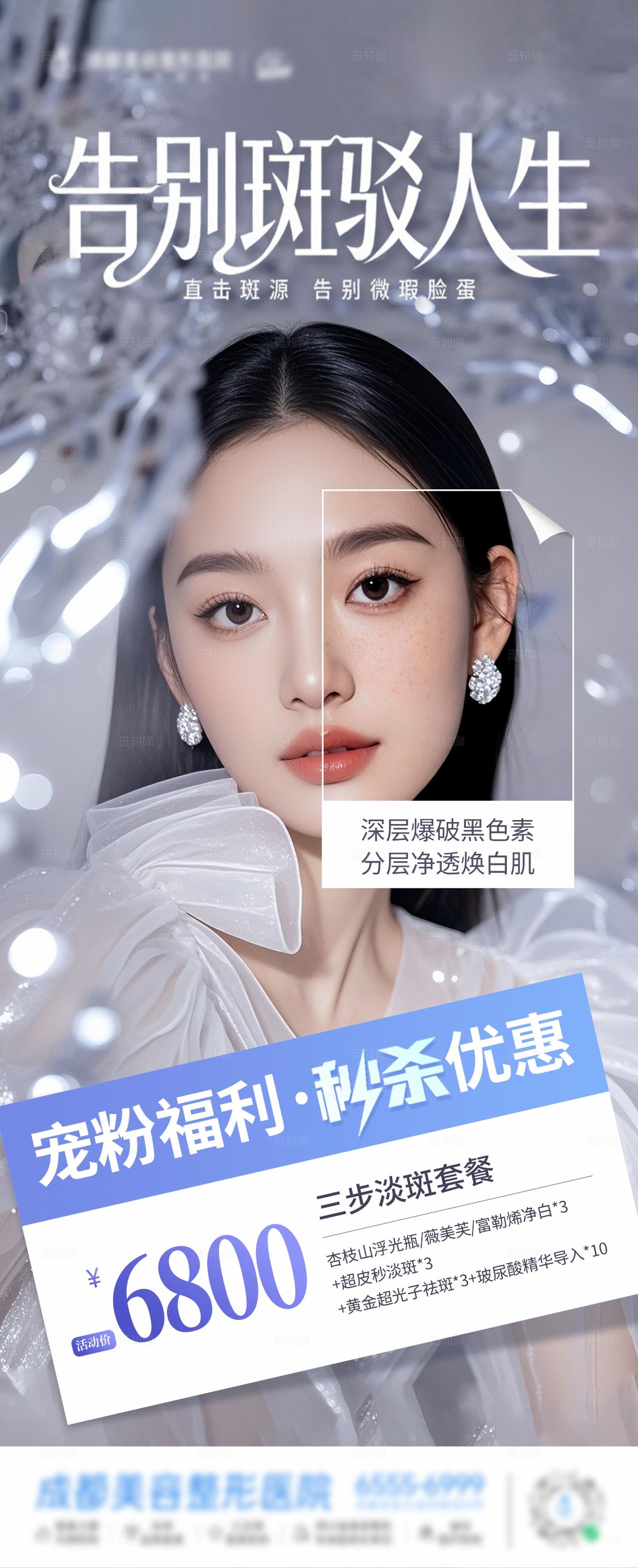 医美三步淡斑祛斑套餐政策创意海报