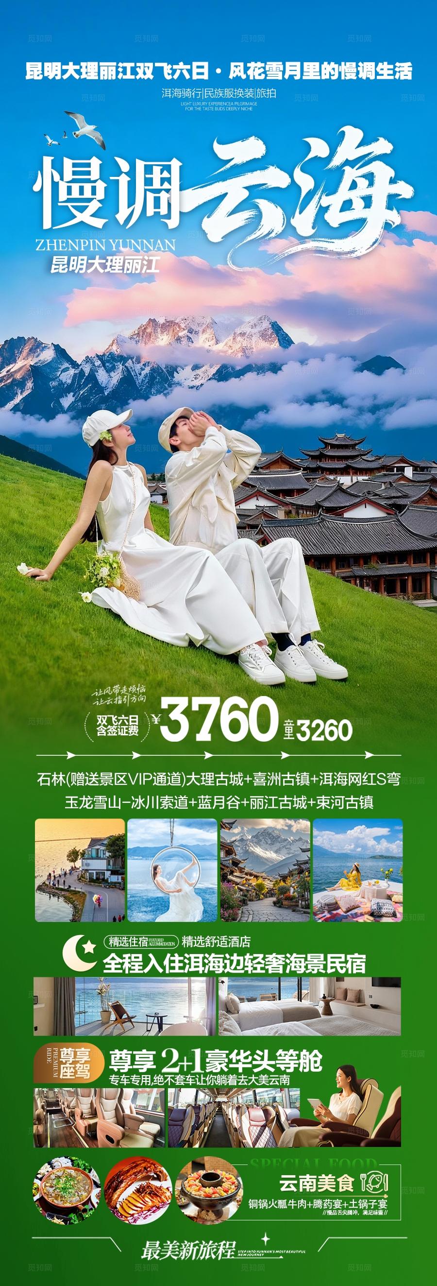 云南旅游海报昆明大理丽江西双版纳旅行