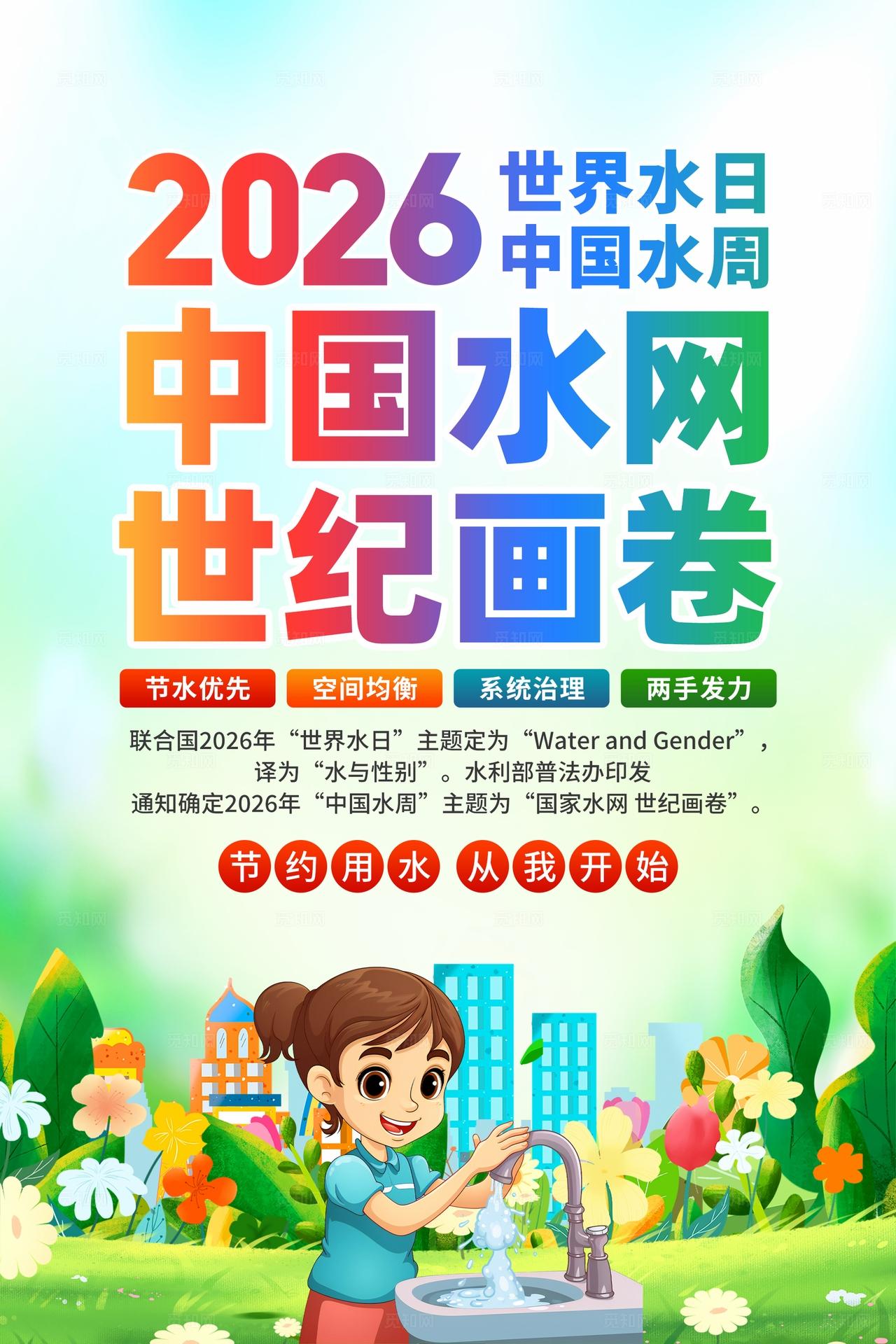 2026年中国水周世界水日世界水日海报