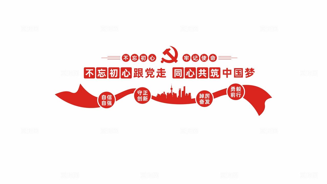 党员活动室不忘初心跟党走党建标语文化墙