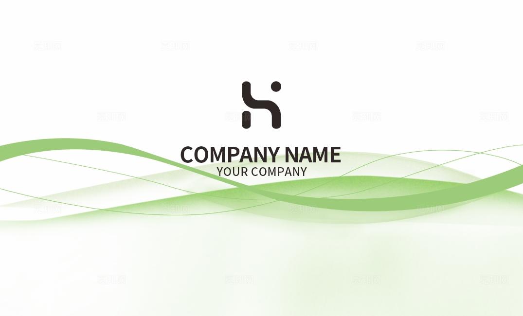 简约绿色线条个人名片