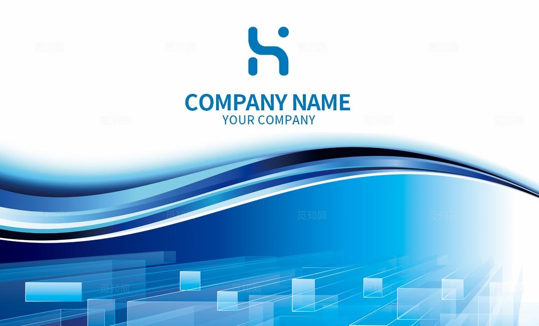 蓝色几何商务个人名片