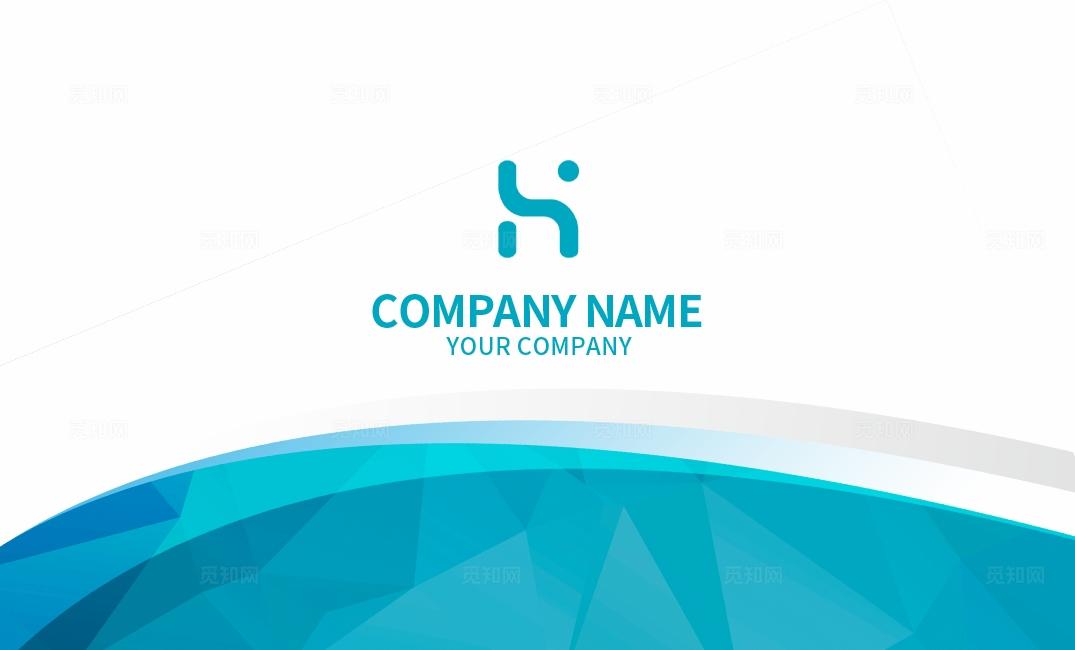 蓝色几何创意时尚个人商务名片