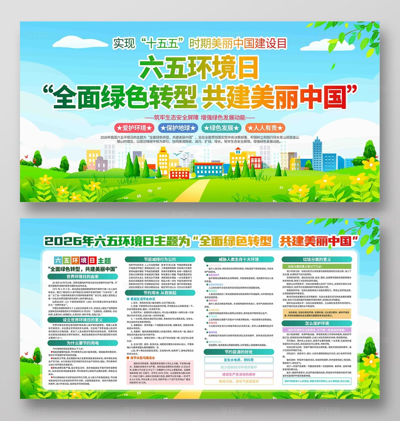 开展2026年六五环境日活动宣传栏六五环境日展板