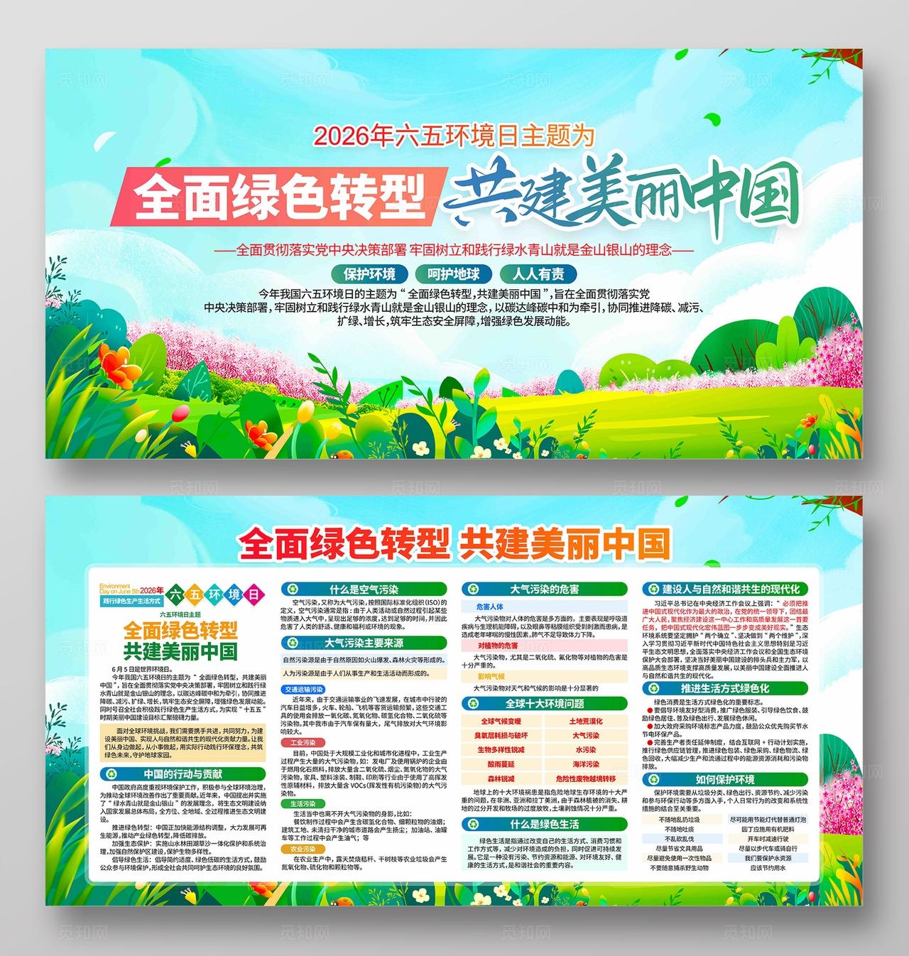 绿色发展2026年六五环境日主题展板