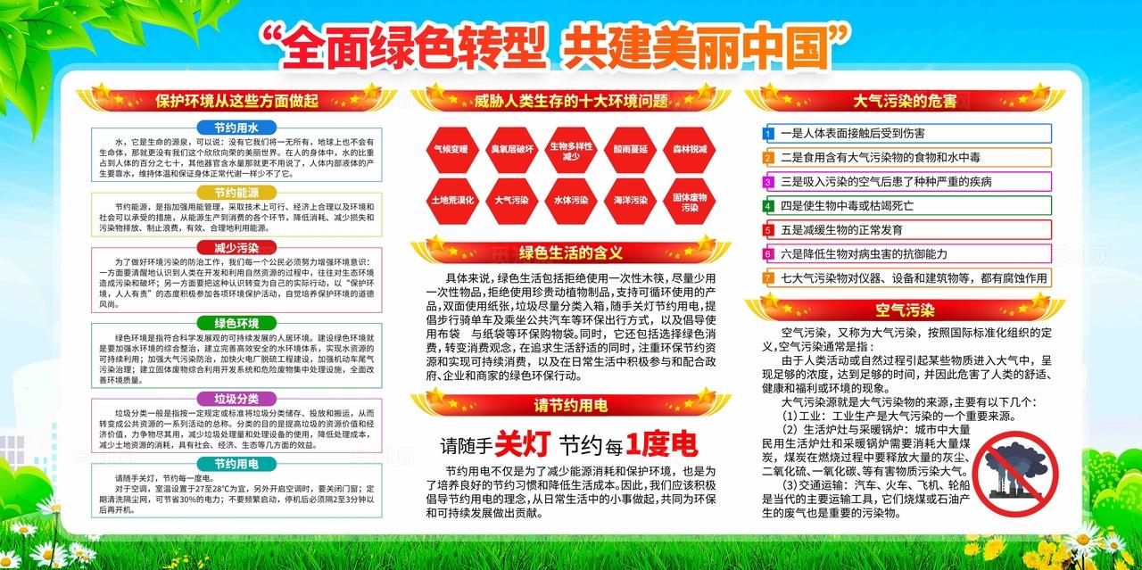 建设美丽中国2026年六五环境日宣传展板设计