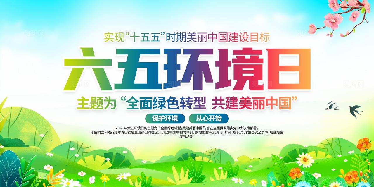 开展2026年六五环境日活动主题六五环境日展板