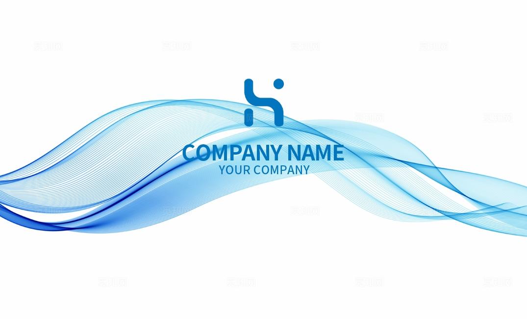 蓝色动感科技线条名片