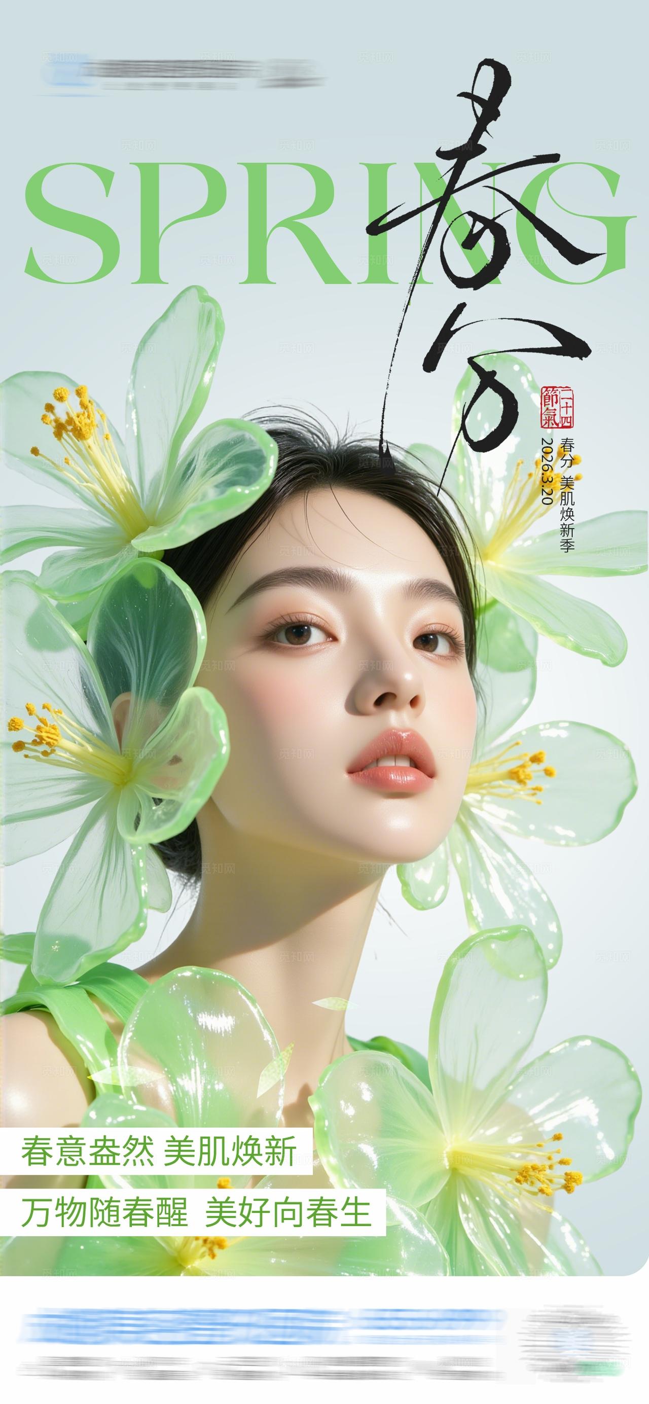 中国二十四节气春分创意海报