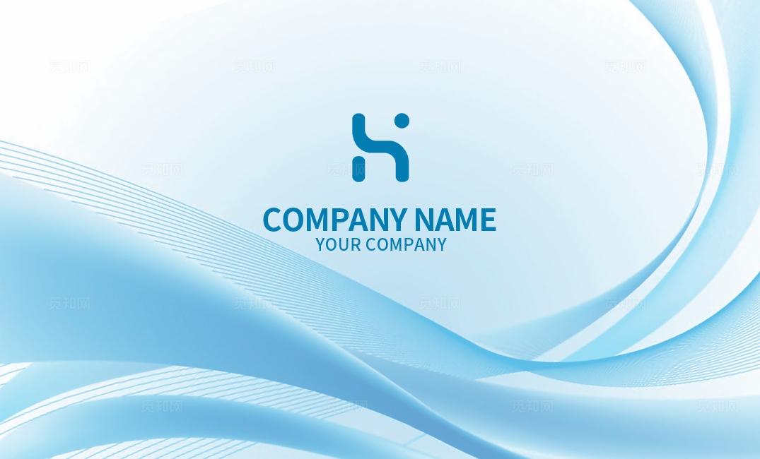 蓝色简约企业公司个人名片