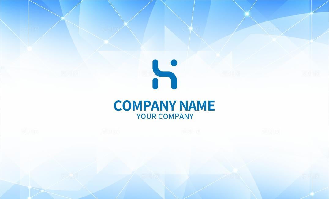 蓝色几何点线科技企业公司个人商务通用名片