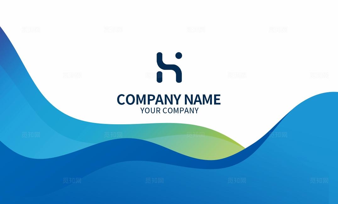 蓝色企业公司名片