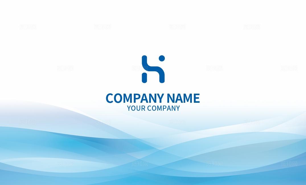 浅蓝色大气企业公司商务科技通用个人名片