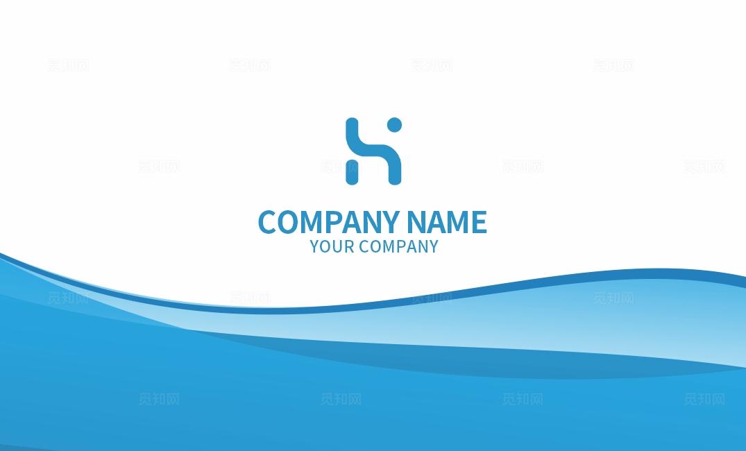 蓝色商务简约企业公司个人时尚通用名片