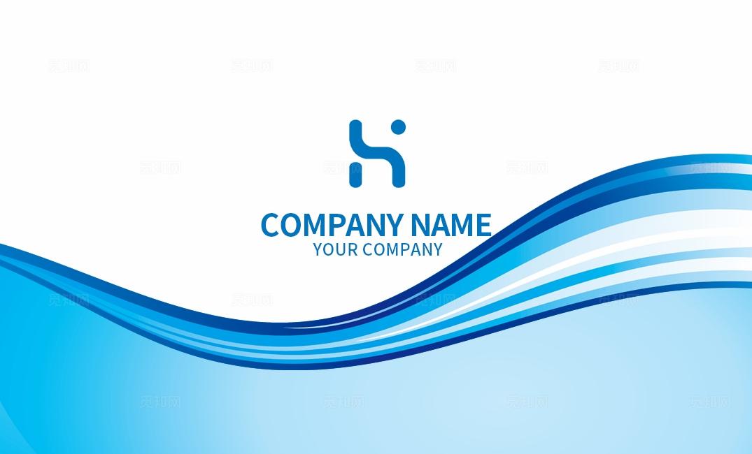蓝色商务动感曲线科技公司企业个人通用名片