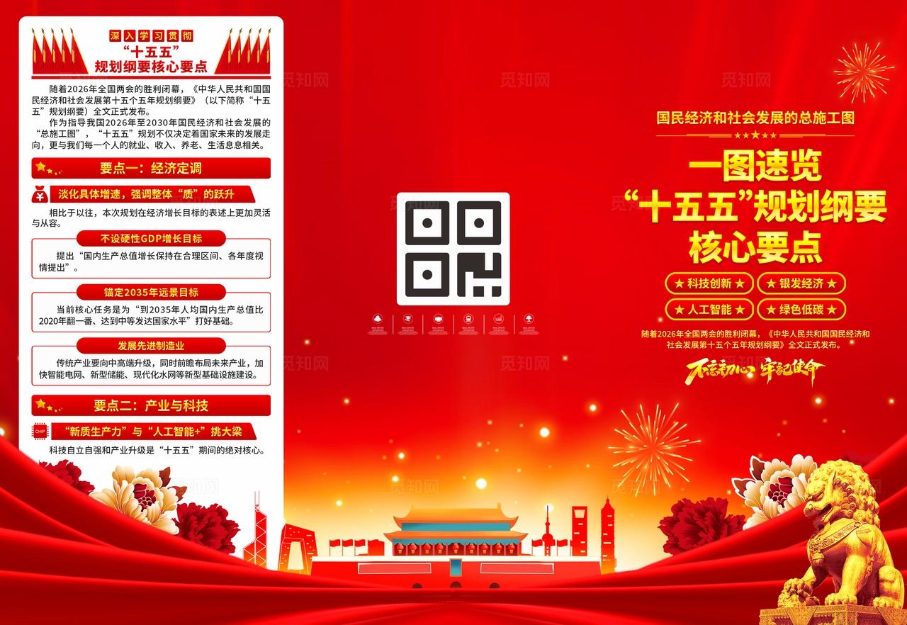 十五五规划纲要核心要点三折页
