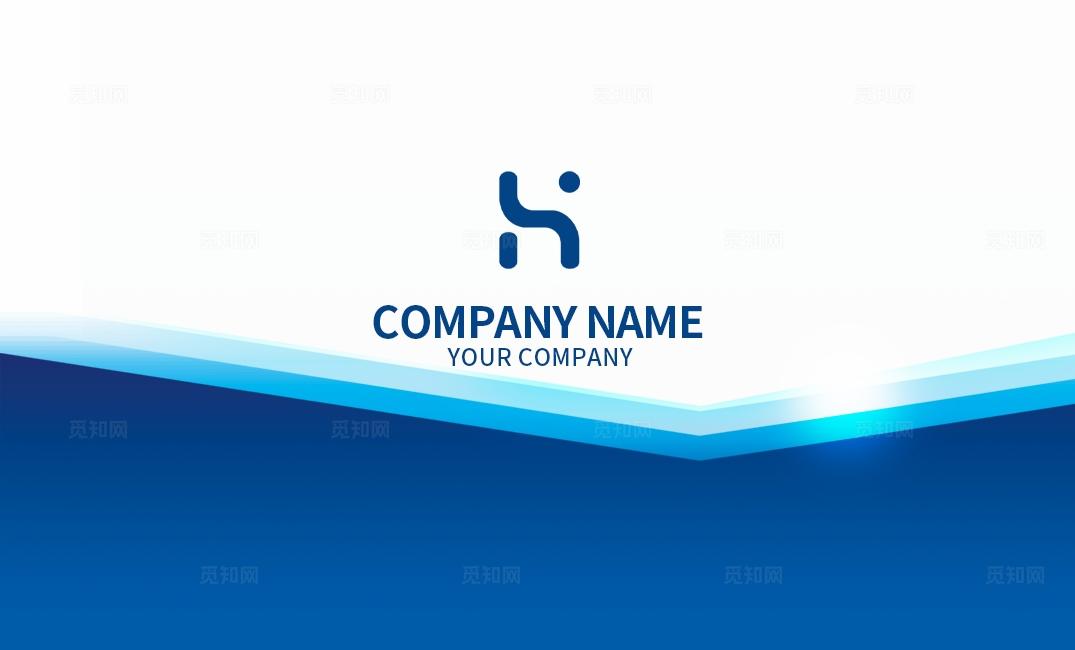 蓝色公司企业商务科技时尚个人炫酷通用名片